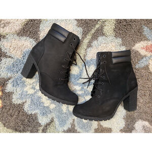 Timberland Boots Womens Size 9 Tillston Black Nubuck Leather Booties Casual Y2k